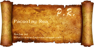 Pacsolay Rea névjegykártya